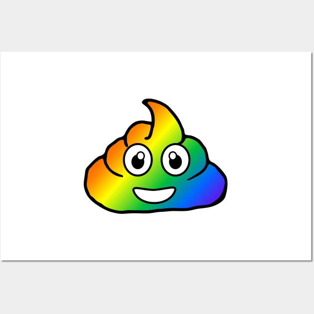 rainbow poo emoji Wall Art by B0red